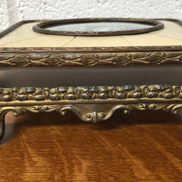 Edwardian Gilt Metal & Hand-Painted Miniature Casket