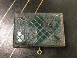 Victorian Green Leather Embossed Box | Antique & Vintage | Moonee Ponds Antiques | Australia Wide Delivery