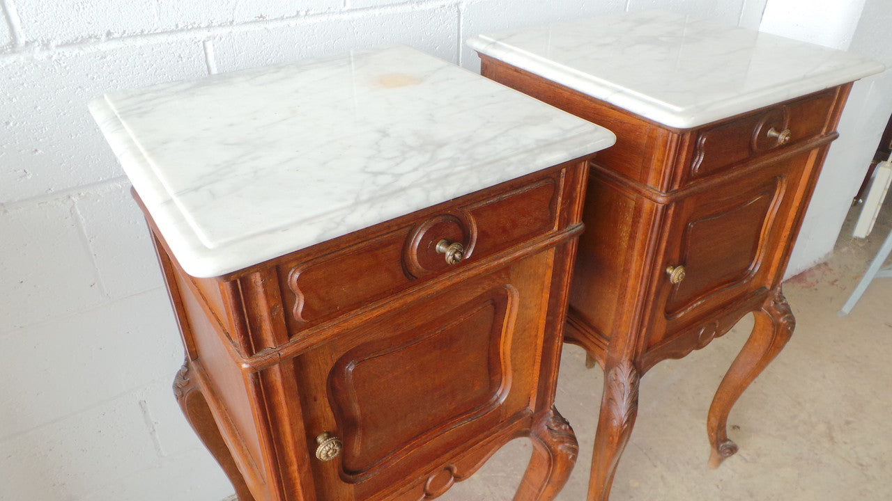 Beautiful Pair of French Bedside Cabinets | Antique & Vintage | Moonee Ponds Antiques | Australia Wide Delivery