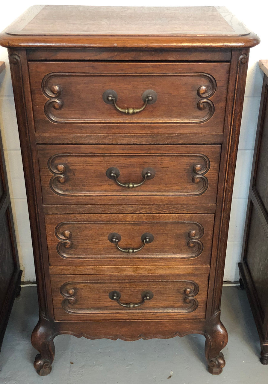 Antique French Oak Louis XV Style 4 Drawer Bedside Cupboard | Antique & Vintage | Moonee Ponds Antiques | Australia Wide Delivery