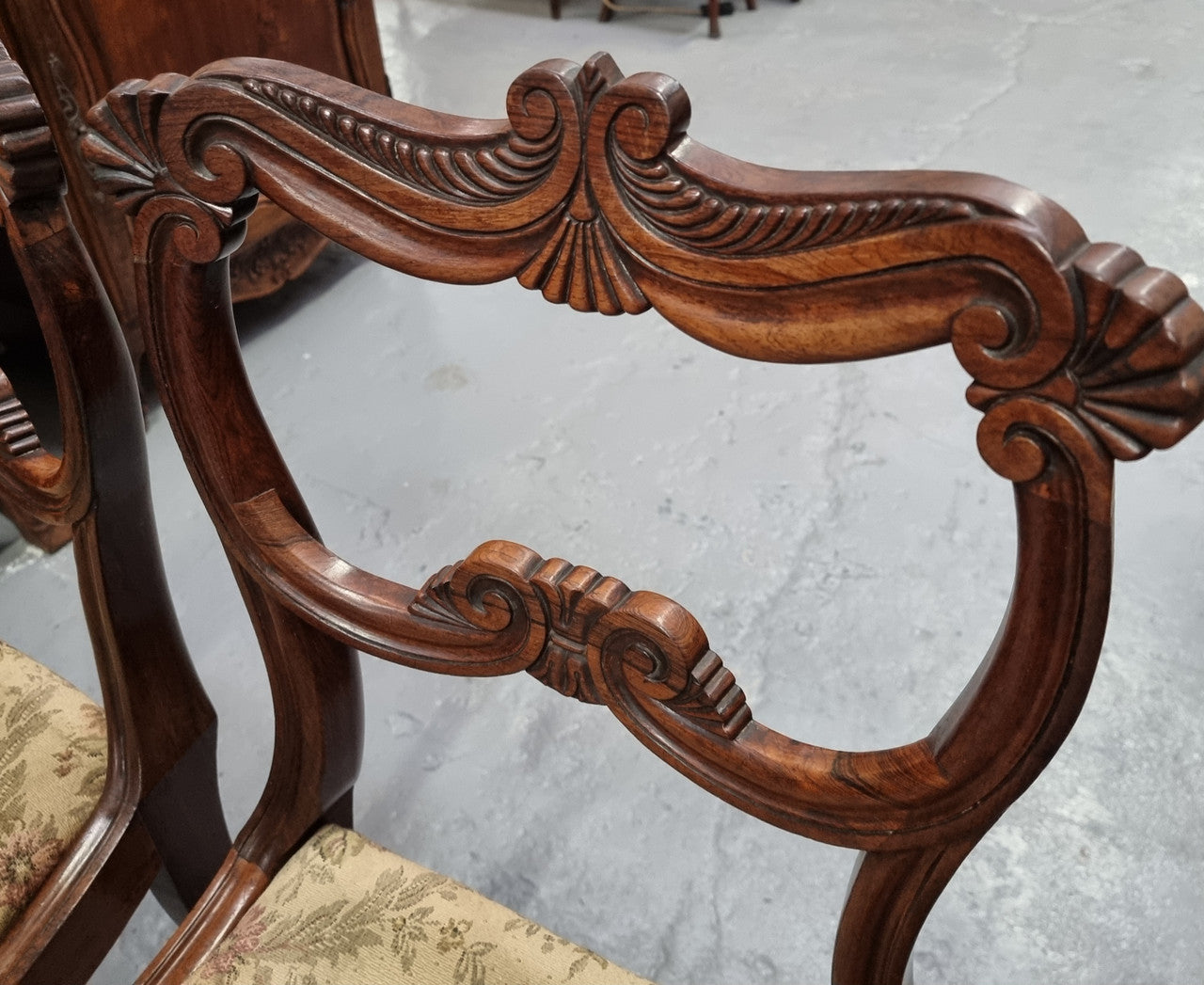 Stunning William IV carved Rosewood chairs from circa 1840's. Sourced locally they are in good original condition. Being sold individually for $450.00 each.