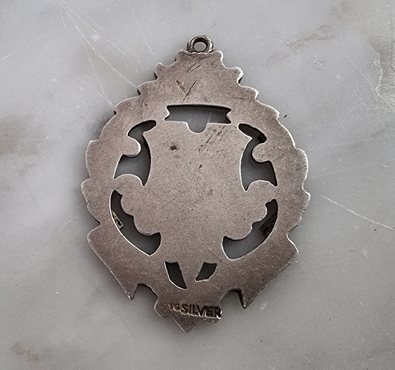 Antique Sterling Silver Fob Pendant