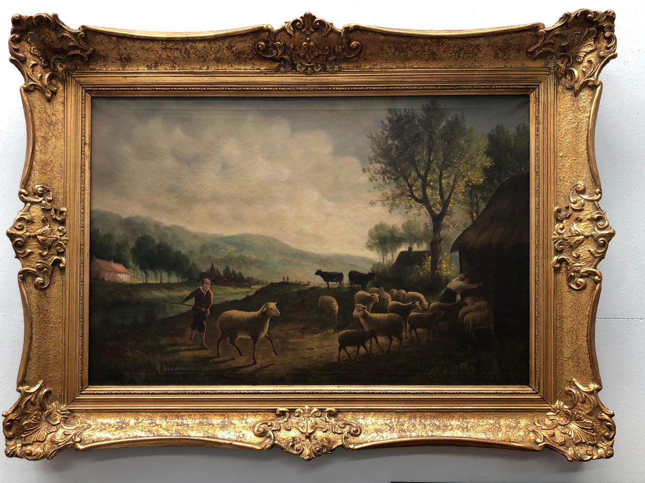 Antique Signed & Framed Oil On Canvas of "Country Scene" | Antique & Vintage | Moonee Ponds Antiques | Australia Wide Delivery