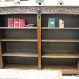 Large French Henry II Style Oak Bookcase