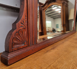 Nicely Carved Edwardian Walnut Mantle Mirror | Antique & Vintage | Moonee Ponds Antiques | Australia Wide Delivery