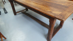 French Oak Farmhouse Table With Strecher Base | Antique & Vintage | Moonee Ponds Antiques | Australia Wide Delivery