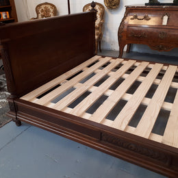 Henry II French Walnut 19th Century Queen Size bed