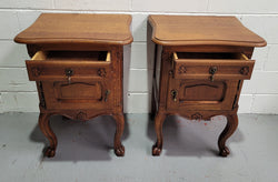 Pair of Low Louis XV Style Oak Bedsides With Wooden Tops | Antique & Vintage | Moonee Ponds Antiques | Australia Wide Delivery