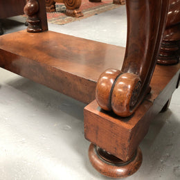 Antique French Flame Mahogany Console Table