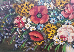 Large Colorful Floral Oil Painting on Canvas In Gilt Framed | Antique & Vintage | Moonee Ponds Antiques | Australia Wide Delivery