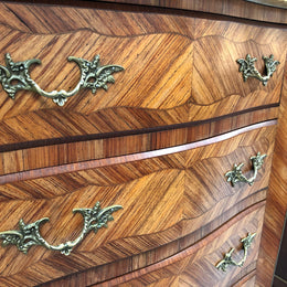 Kingwood Louis XV Inlaid Marble Top Semainier