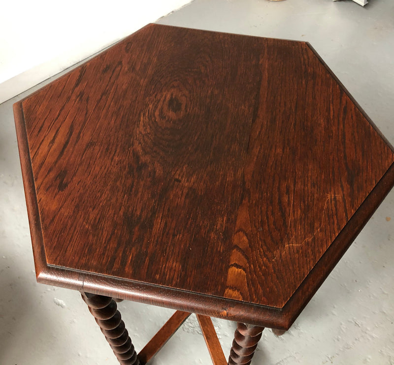 Rare Hexagonal Jacobean Style Table