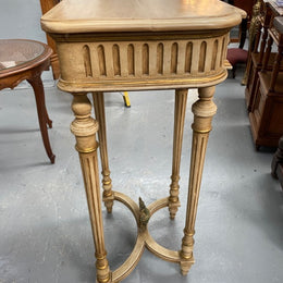 Antique French Louis XVI style painted tall side table/pedestal. Circa 1900 and it is in very good original condition.