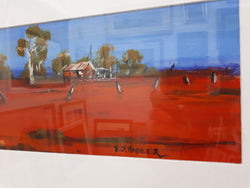Terrence John Hadler "Wedgetail Over Euston Station" Framed Under Glass | Antique & Vintage | Moonee Ponds Antiques | Australia Wide Delivery