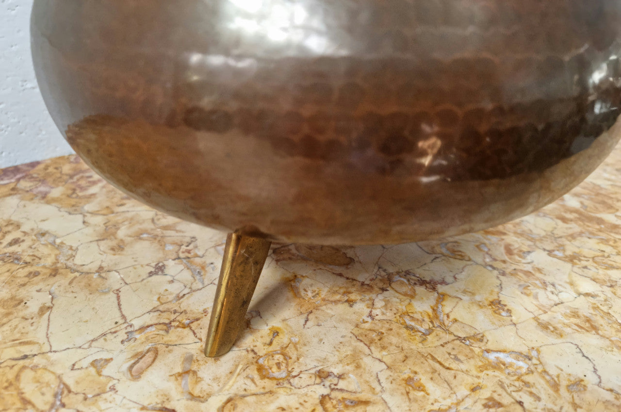 Antique Brass Decorative Jardinière With Handle