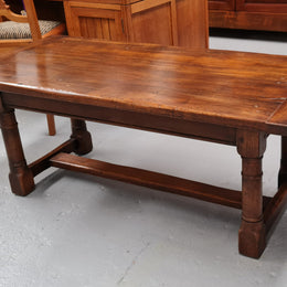 French Oak Refectory style coffee table. Amazing patina and is in good original detailed condition.