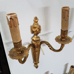 A Pair Of French Empire Style Brass Wall Lights-Sconces | Antique & Vintage | Moonee Ponds Antiques | Australia Wide Delivery