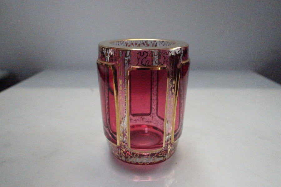 Bohemian Moser Style Cranberry Art Glass-4