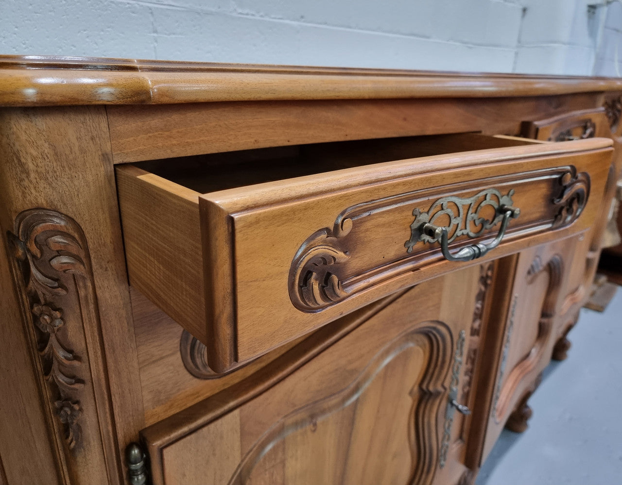 Amazing Grand Louis XV Style Walnut Four Door Beautifully Carved Sideboard | Antique & Vintage | Moonee Ponds Antiques | Australia Wide Delivery