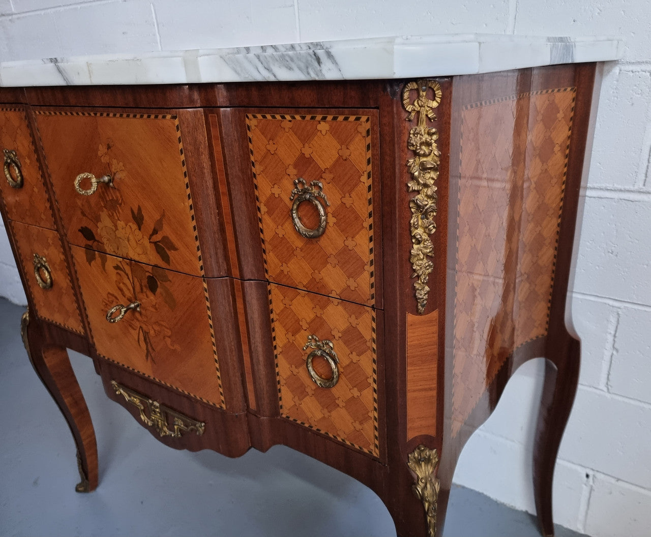 Beautiful French Marquetry Inlaid Transitional Commode | Antique & Vintage | Moonee Ponds Antiques | Australia Wide Delivery