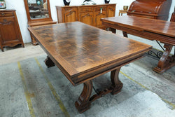 Large Parquetry Spanish Style French Oak Extension Table | Antique & Vintage | Moonee Ponds Antiques | Australia Wide Delivery