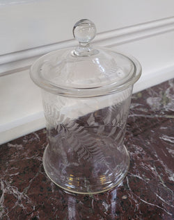Victorian Etched Glass Lidded Jar | Antique & Vintage | Moonee Ponds Antiques | Australia Wide Delivery