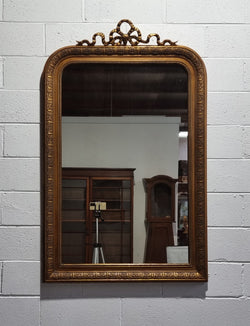 Late 19th Century French Gilt Mirror With Ribbon Crest | Antique & Vintage | Moonee Ponds Antiques | Australia Wide Delivery