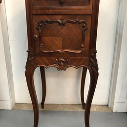 Pair of French Louis XV Style Walnut Bedside Tables