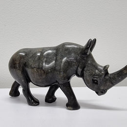 Vintage African Hand Carved Stone Rhino Sculpture