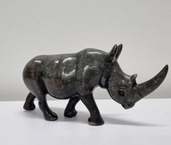 Vintage African Hand Carved Stone Rhino Sculpture | Antique & Vintage | Moonee Ponds Antiques | Australia Wide Delivery