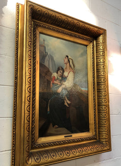 Beautifully Framed Victorian Oil Painting of a Lady and Child | Antique & Vintage | Moonee Ponds Antiques | Australia Wide Delivery