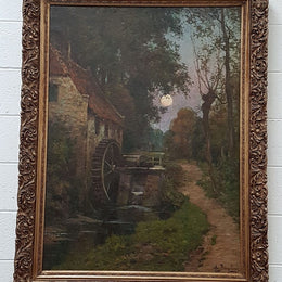 Large Signed Oil Painting On Canvas