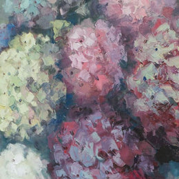 Framed Oil Painting Of Hydrangeas On Canvas