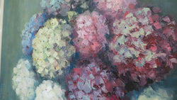 Framed Oil Painting Of Hydrangeas On Canvas | Antique & Vintage | Moonee Ponds Antiques | Australia Wide Delivery