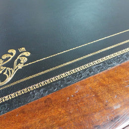 French Late 18th Century Walnut Leather Top Inlaid Desk