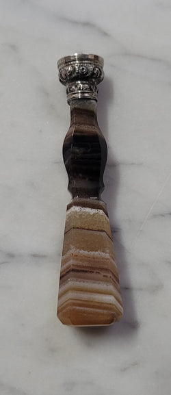 Stunning French Banded Agate & Silver Wax Seal | Antique & Vintage | Moonee Ponds Antiques | Australia Wide Delivery