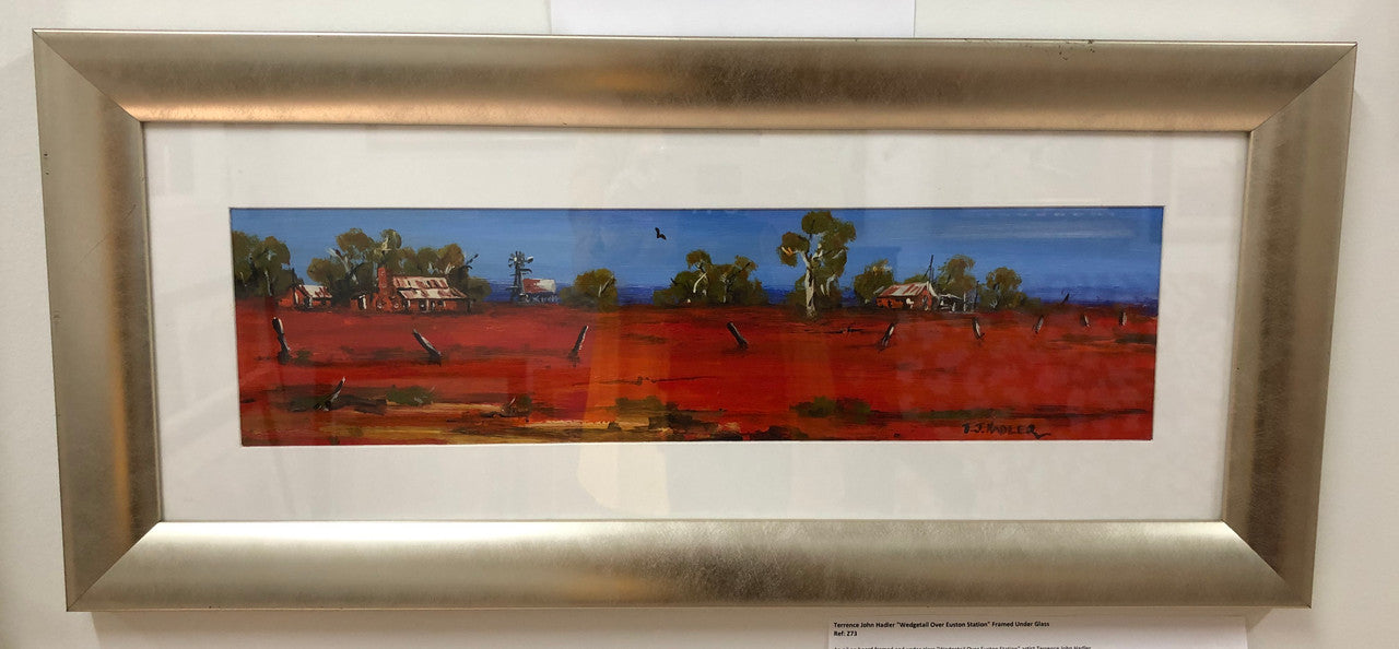 Terrence John Hadler "Wedgetail Over Euston Station" Framed Under Glass | Antique & Vintage | Moonee Ponds Antiques | Australia Wide Delivery
