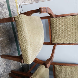 Set Of Six Upholstered Dining Chairs And Two Matching Carvers