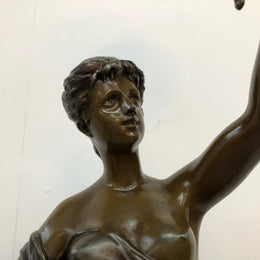 Rare "Adolphe Mougin", Figural Clock ‘La Terre‘ with World Globe