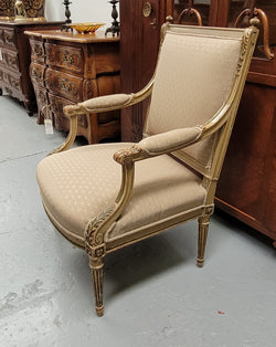 Louis XV Style Painted Fauteuil Chair With Attractive Fabric Upholstery | Antique & Vintage | Moonee Ponds Antiques | Australia Wide Delivery