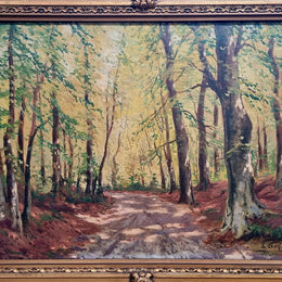 Amazing French signed oil on canvas painting of trees, it is framed in a lovely gilt frame. In good original condition. Please see photos as they form part of the description.