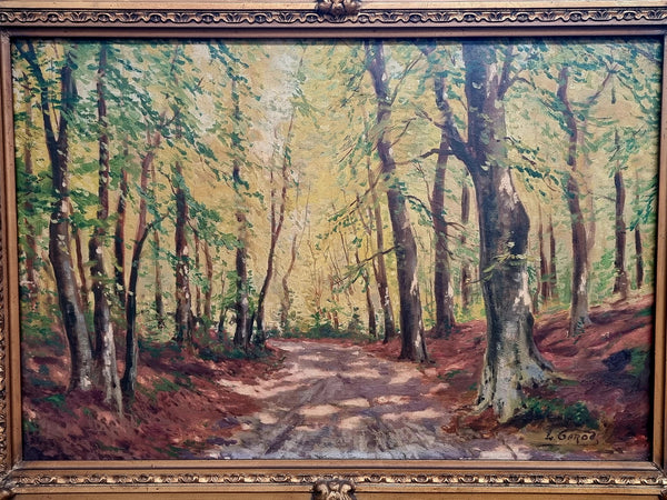 Amazing French signed oil on canvas painting of trees, it is framed in a lovely gilt frame. In good original condition. Please see photos as they form part of the description.