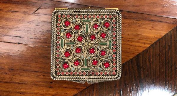 Antique Gilt French Miniature Compact