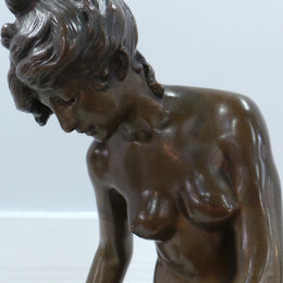 Rare French Bronze Statue Lady Figurine