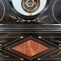 French Black Marble Three Piece Clock Set