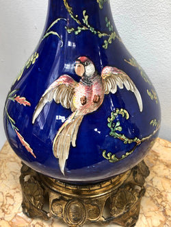 Rare pair of French Majolica Lamps | Antique & Vintage | Moonee Ponds Antiques | Australia Wide Delivery