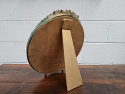 Beautifully Decorated Barbola Round Bevelled Edge Mirror | Antique & Vintage | Moonee Ponds Antiques | Australia Wide Delivery