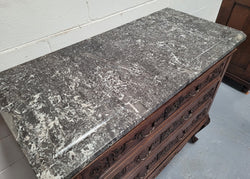 French Oak Louis XV Style Marble Top Chest of Three Drawers | Antique & Vintage | Moonee Ponds Antiques | Australia Wide Delivery