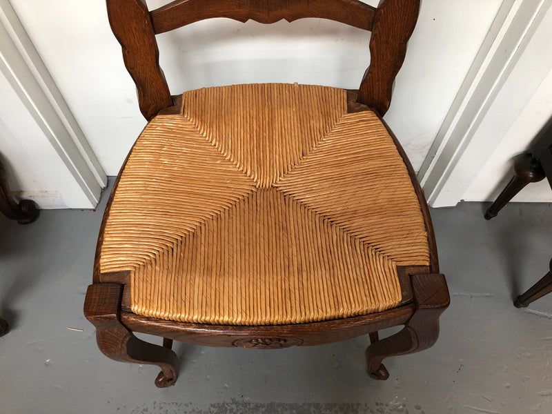 Fabulous Set of 8 French oak Dining Chairs