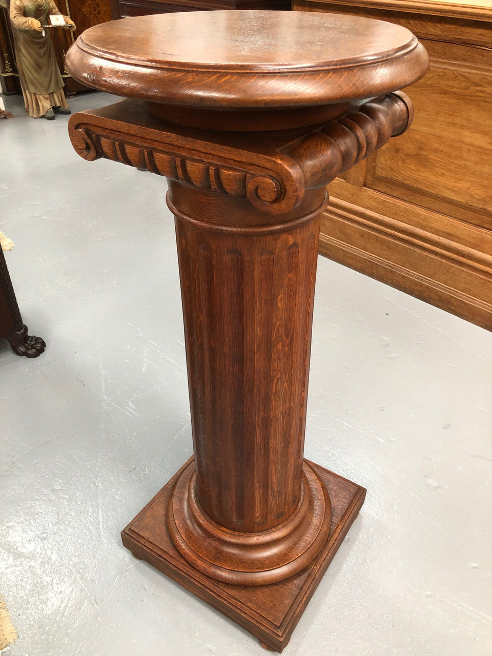 Stunning Tudor Style English Oak Pedestal | Antique & Vintage | Moonee Ponds Antiques | Australia Wide Delivery
